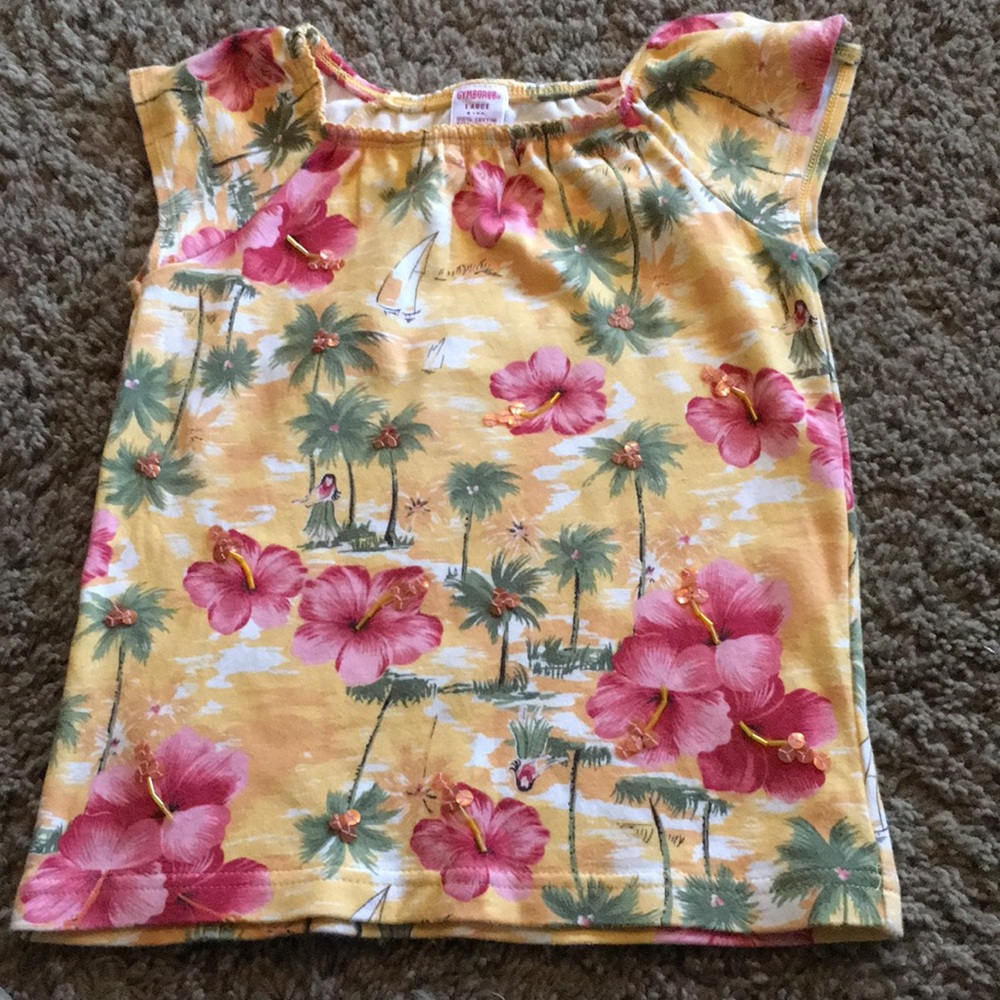 Vintage Gymboree Little Hula Girl Hawaiian top Sz 5